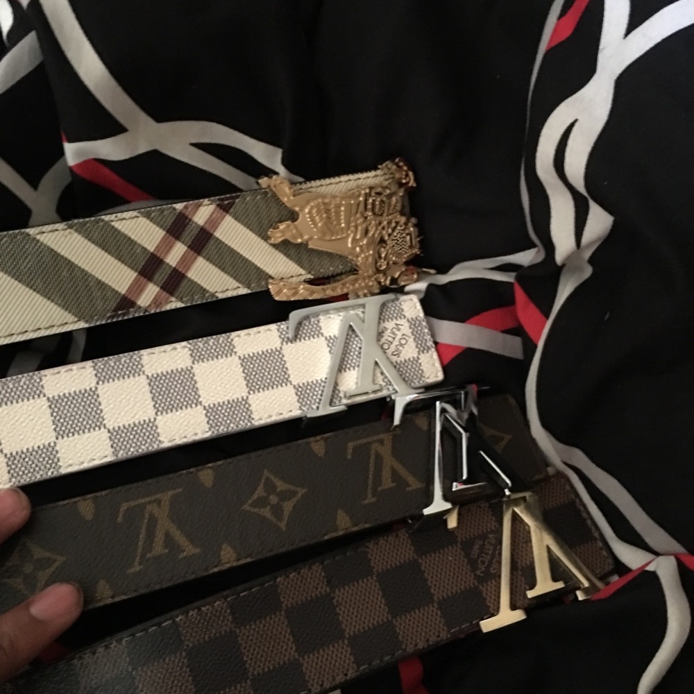 Louis Vuitton belts and Burberry belts